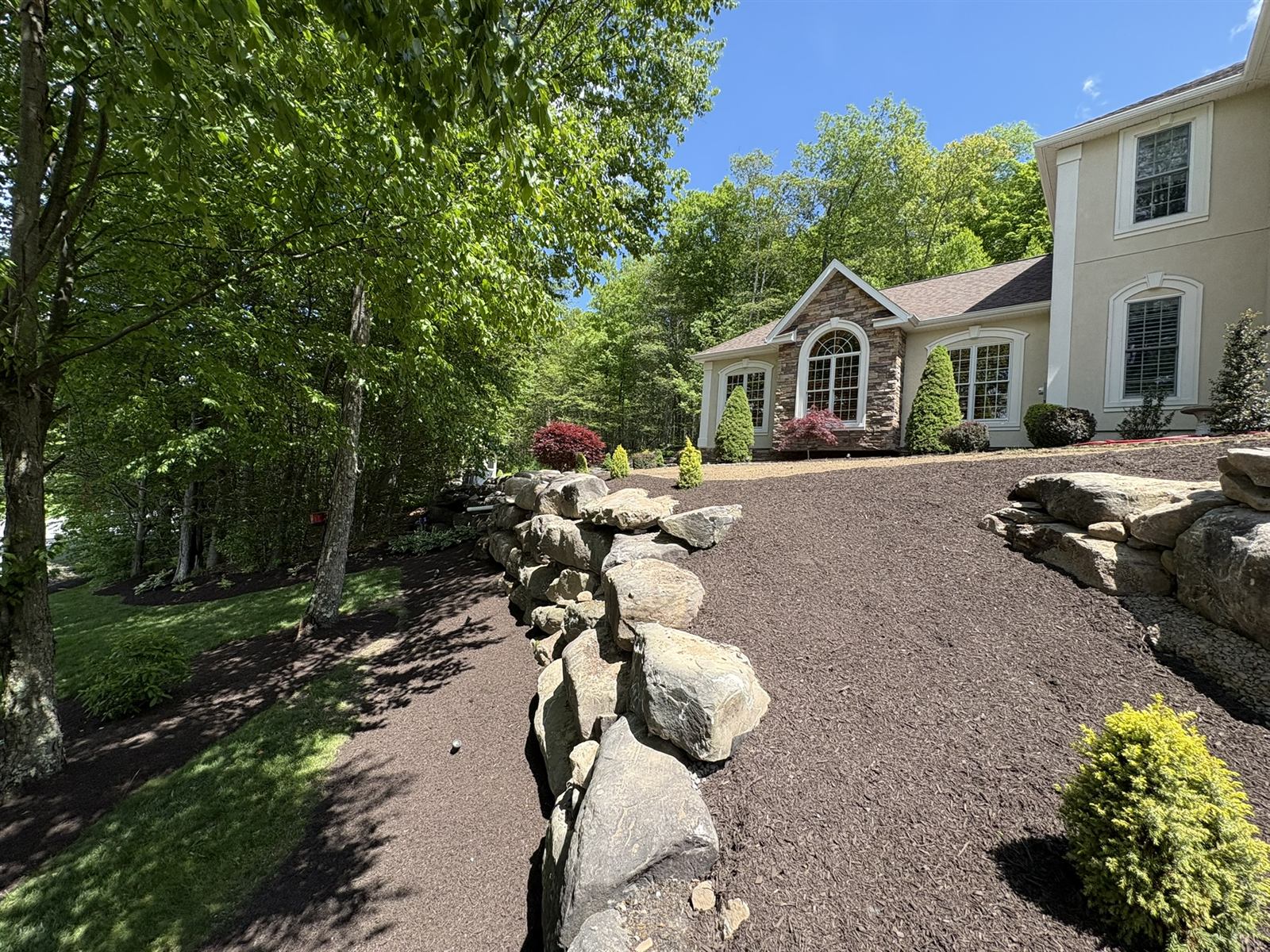 Boulder Retaining Wall Motor Court