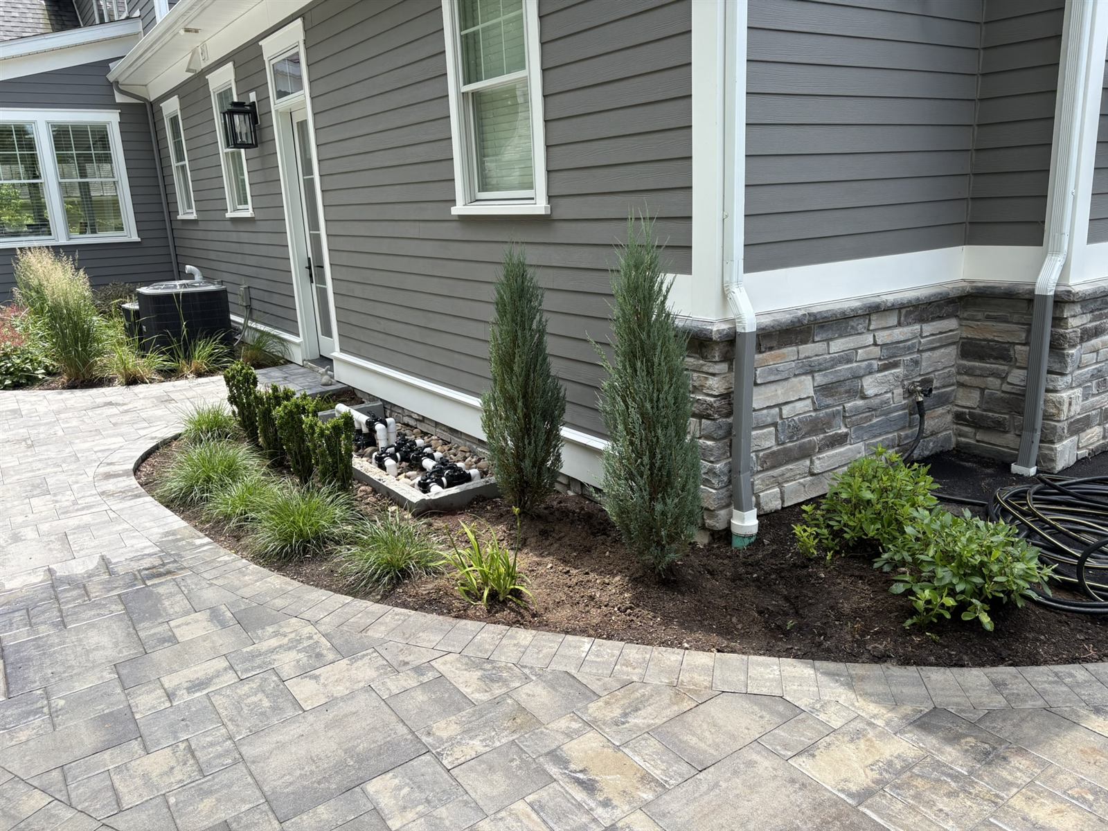 Foundation Planting and Paver Walkway