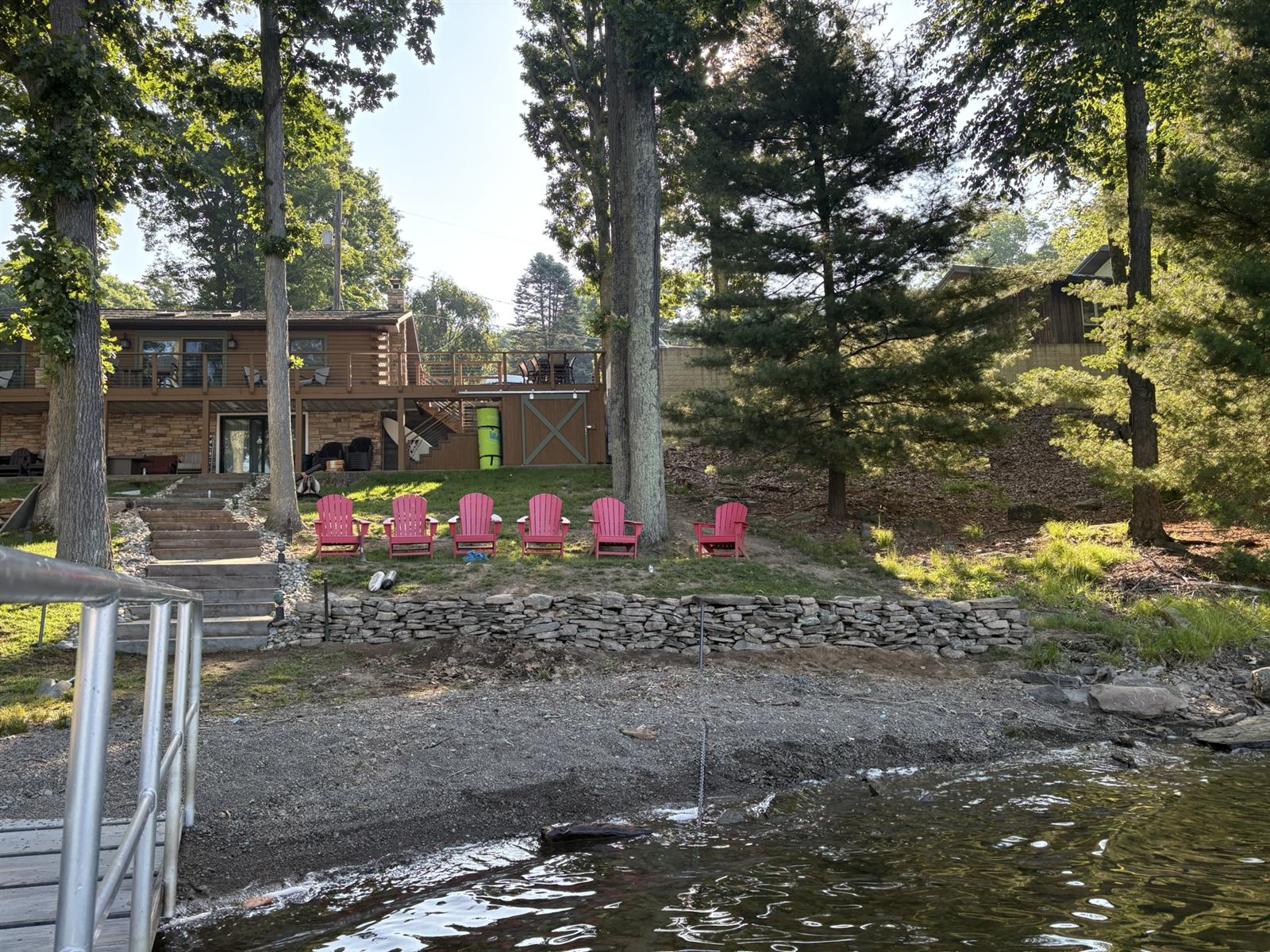 Lakefront Stone Retaining Wall